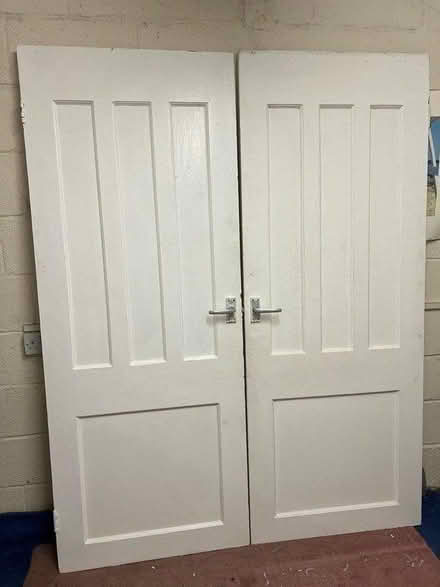 Photo of free 2 Wooden single doors (Portwood Stockport SK1) #1