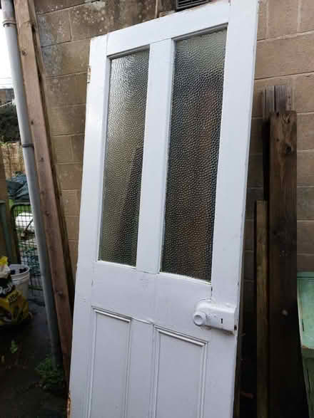 Photo of free Heavy wood and glass door. From a Victorian House. (Bloomfield) #1