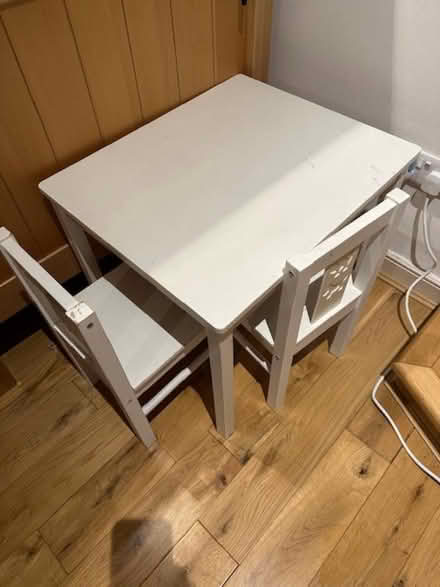 Photo of free White wooden kids table and 2 x chairs (Honley HD9) #2