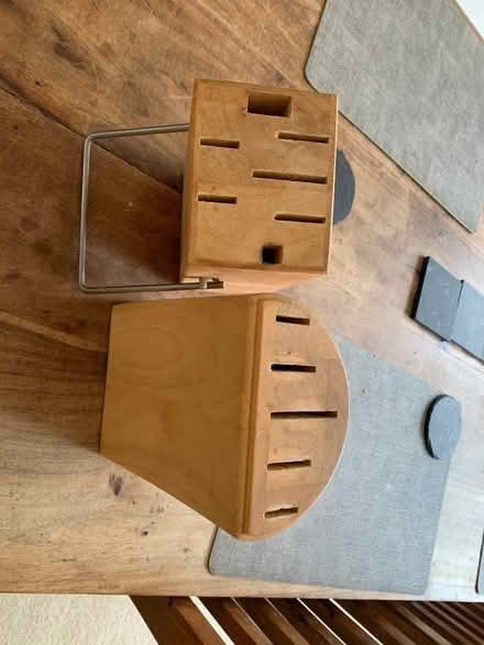 Photo of free Two wooden knife blocks (Station Parade E17) #1