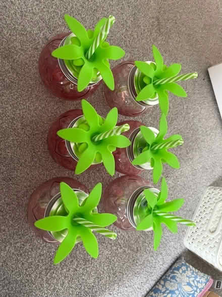 Photo of free 6 x strawberry glasses with straws (Warwick (Nelson Lane) CV34) #2