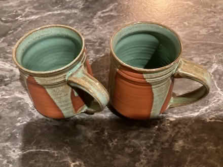 Photo of free Two small brown and green pottery mugs (Lostock Hall PR5) #2