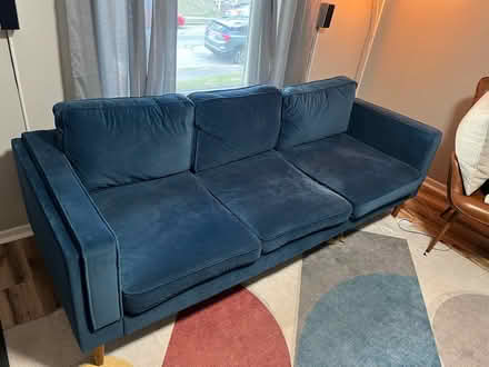 Photo of free Blue Velvet Couch (Near Nationwide Children’s) #2