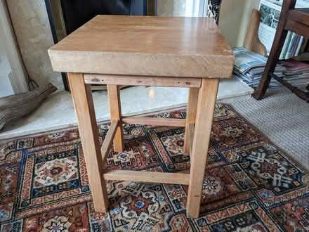 Photo of free Two wooden side tables and a stool (Ashbourne DE6) #1