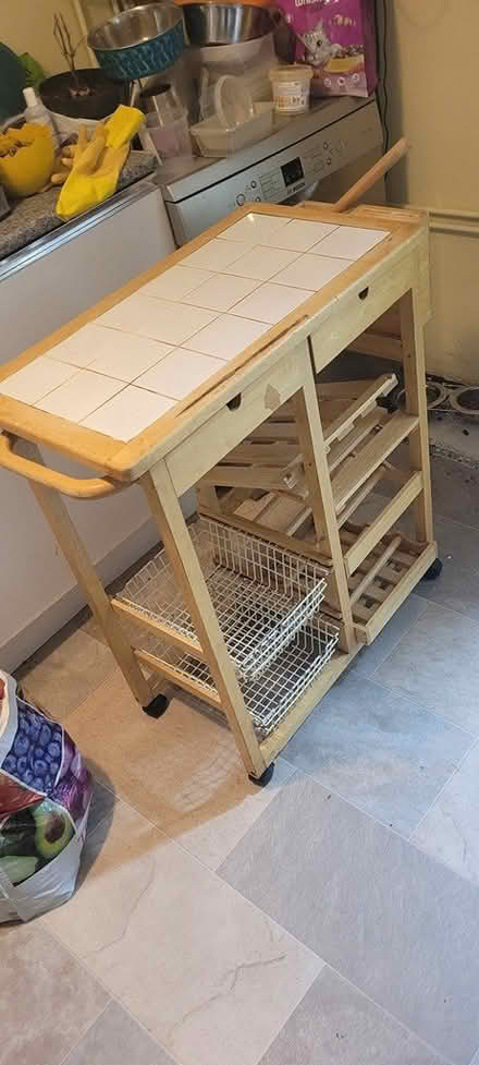 Photo of free wooden kitchen trolley (Edmonton N9) #1