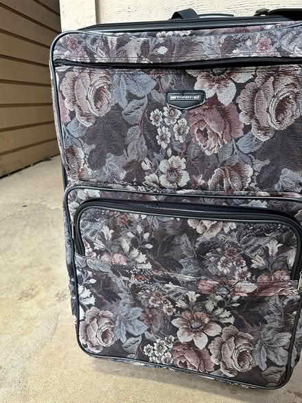 Photo of free Large blueish floral suitcase (Apts off Green Oaks & S Cooper) #1