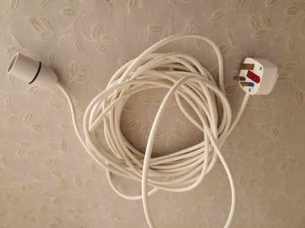 Photo of free 7m lighting cable, BC22 holder and switched plug. (Manor Park Estate SG6) #1