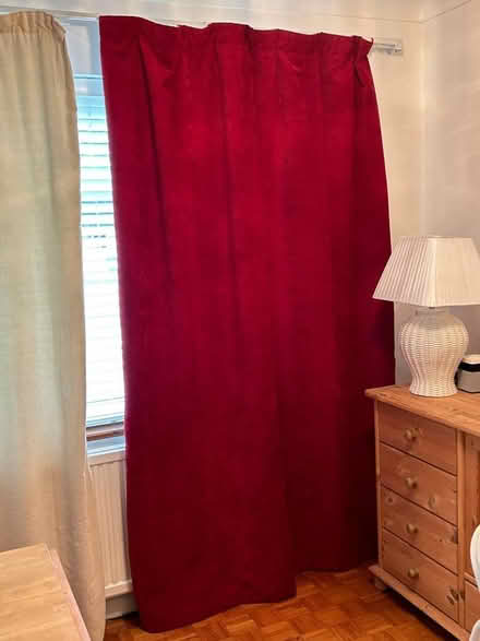 Photo of free Four lined chenille curtains (The Grange Estate SG6) #1