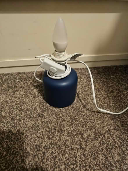 Photo of free Small blue lamp - needs new shade (Chaddesden DE21) #1