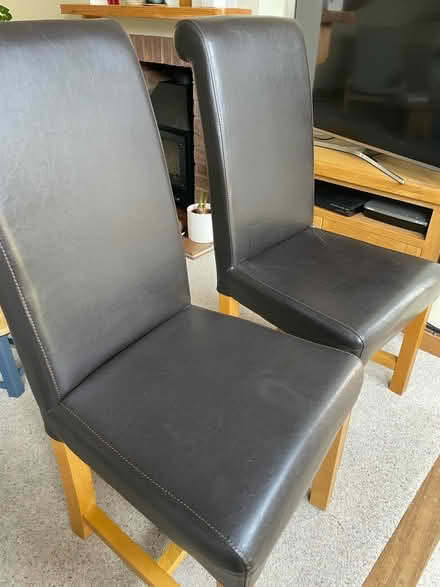 Photo of free 2 pu leather dining chairs (Kinver DY7) #1