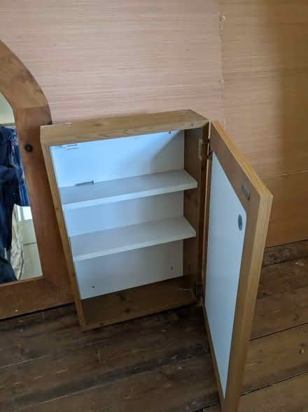 Photo of free Wooden Mirror and bathroom cabinet (Llansantffraid SY22) #1