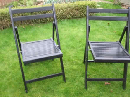 Photo of free Two folding wooden chairs (Bedford MK40) #1