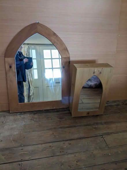 Photo of free Wooden Mirror and bathroom cabinet (Llansantffraid SY22) #2