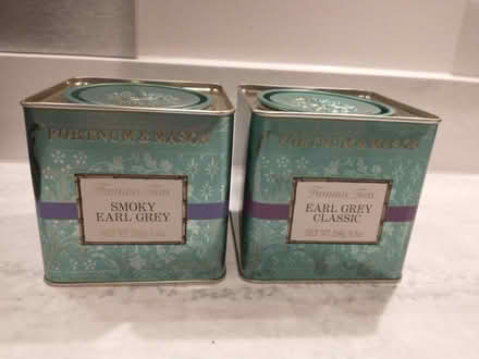 Photo of free 2 Very pretty, empty tea tins - useful for small items (Caversham Heights RG4) #1