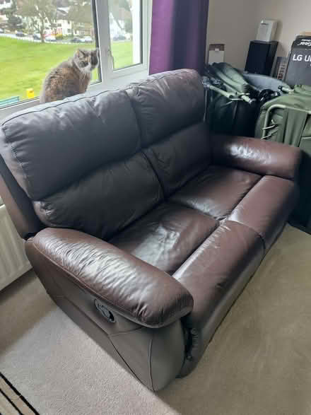 Photo of free 2 seater leather recliner sofa, CR5 (Hooley CR5) #1