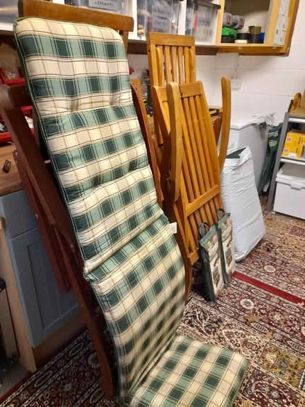 Photo of free 2 Hardwood Steamer Chairs with Cushions and Covers (Burnbanks CA10) #2