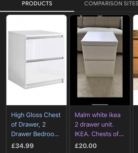 Photo of free IKEA Malm 2 draw bedside cabinet (Eastbourne BN21) #1