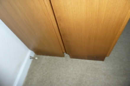 Photo of free Two IKEA Billy glass-fronted oak veneer bookcases (Mudeford BH23) #1