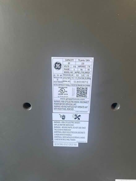 Photo of free GE Dehumidifier (Ijamsville 21754) #1