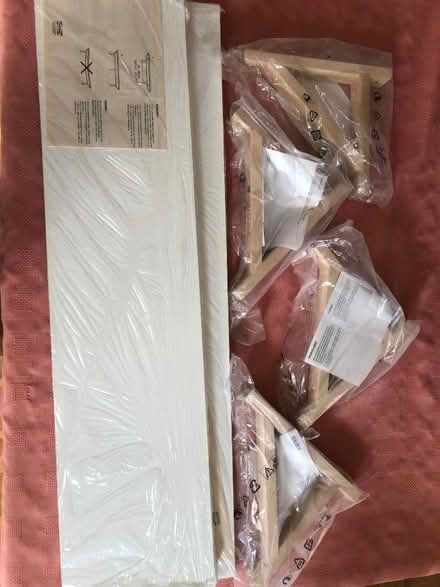 Photo of free Two 79x19cm ikea shelves and brackets. Brand new. (Milton-under-Wychwood OX7) #1