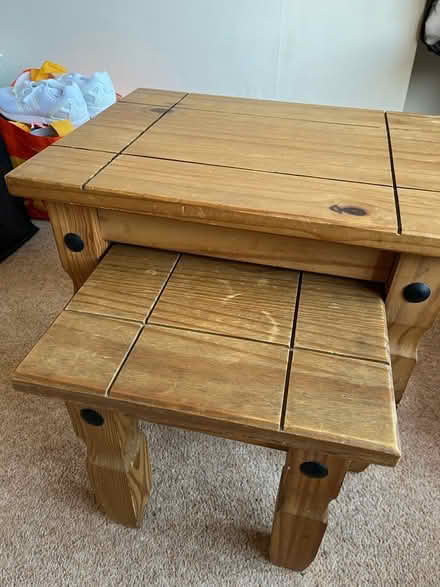 Photo of free Small nest of pine tables (Hereford white cross) #1