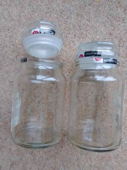 Photo of free 2 glass storage jars (Knaphill GU21) #1