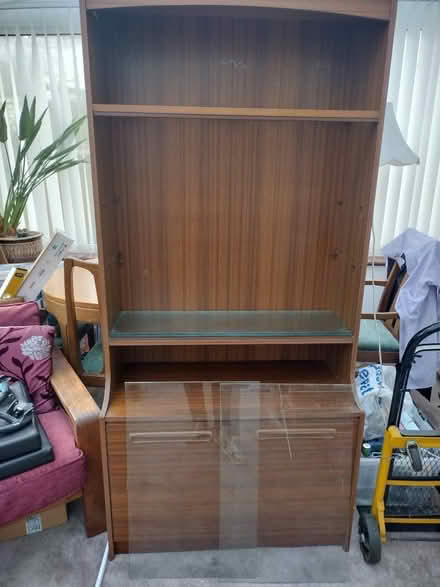 Photo of free Teak and glass display cabinet (Desborough Island TW17) #1