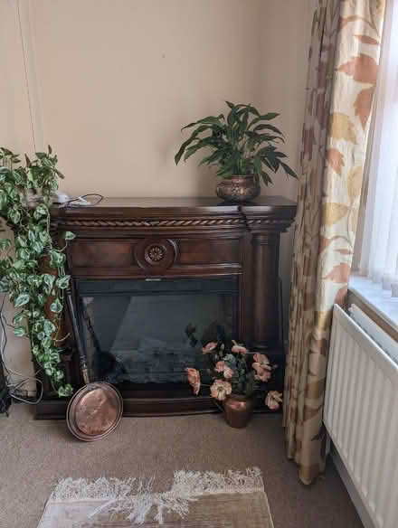 Photo of free very large mahogany free standing fireplace (Bedlington Station NE22) #2