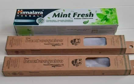 Photo of free 2 bamboo toothbrushes and herbal toothpaste (Forest Green GL6) #1