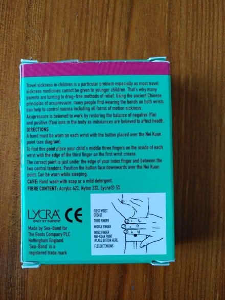 Photo of free Small/child motion sickness bands (Chipping Norton OX7) #1