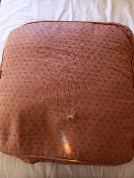 Photo of free 2 big feather filled seating cushions (Bessels Green TN13) #2