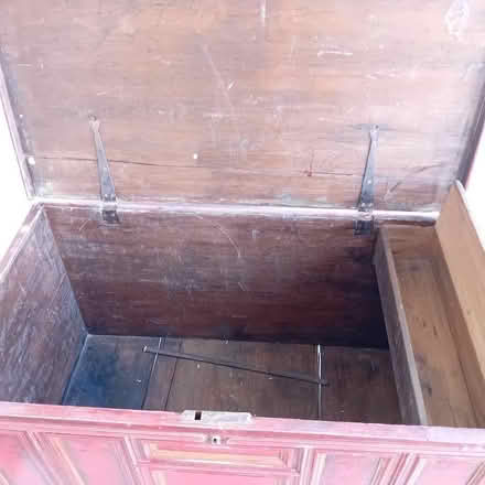 Photo of free Red painted wooden chest (Moorfields) #3