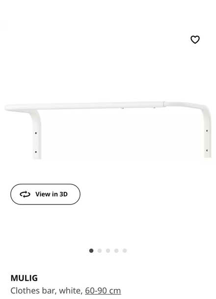 Photo of free Ikea Mulig clothes bar (SW8) #1