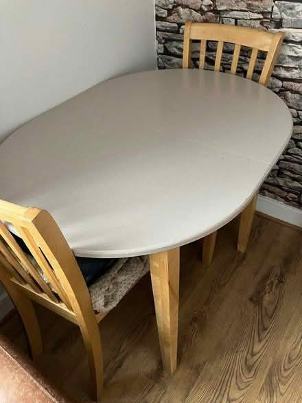 Photo of free Dining table and two chairs (Trotton, Hants GU31) #1