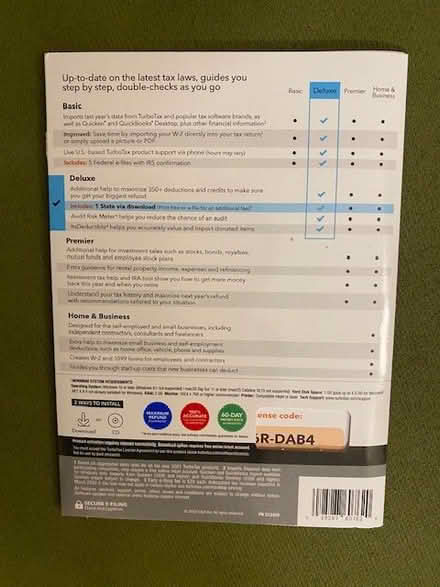 Photo of free Unused 2022 Turbotax Deluxe CD (2 blocks from Arlington Center) #2