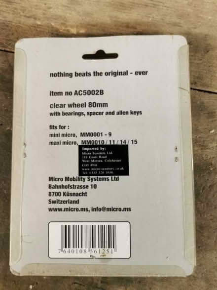 Photo of free Micro scooter wheel (Stratton on the Fosse BA3) #1