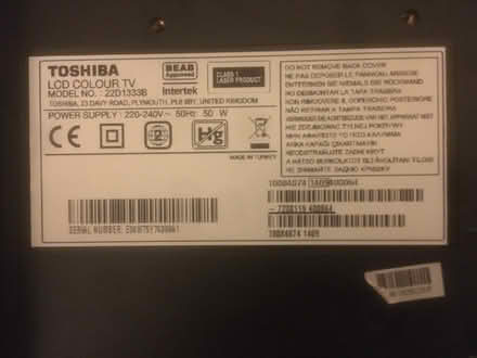 Photo of free Toshiba 22" TV With Internal DVD Player Spares/Repair (Shevington Vale WN6) #4