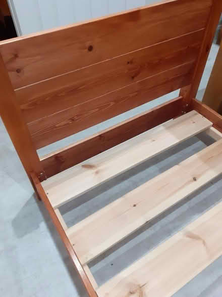 Photo of free Single bed - wood, slatted base in red brown (Leeds LS16) #1
