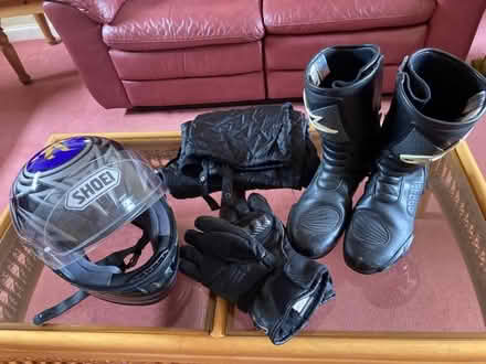 Photo of free Motor bike helmet, boots and gloves (Cambusbarron FK7) #1