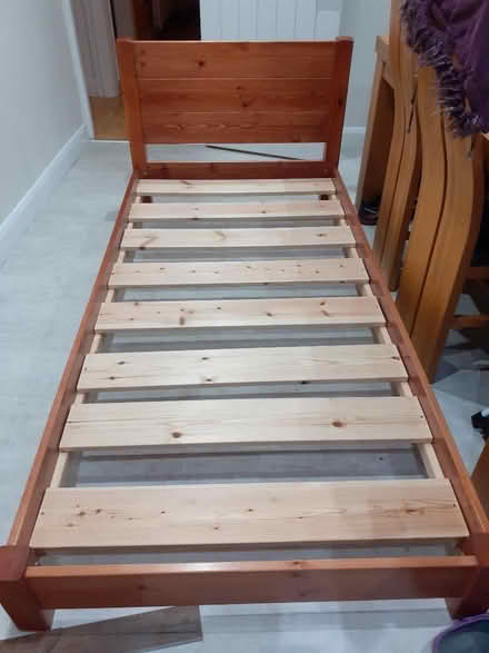 Photo of free Single bed - wood, slatted base in red brown (Leeds LS16) #3
