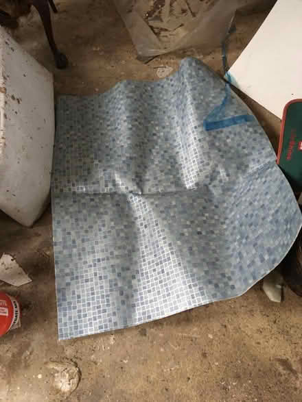 Photo of free Offcut of blue mosaic bathroom vinyl (Springfield MK6) #2