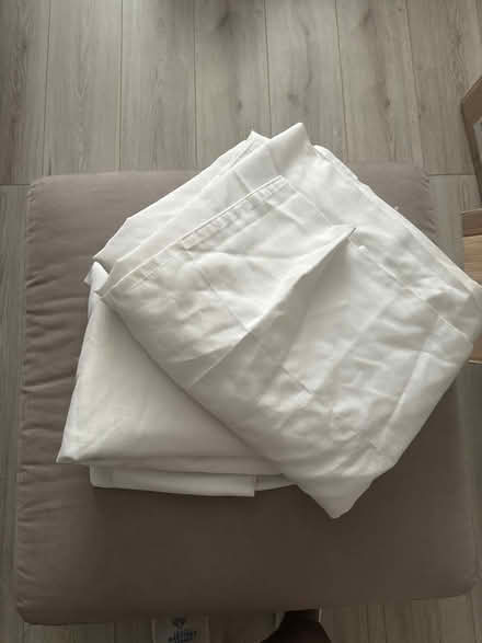 Photo of free 2 white big cotton linen curtains (W11) #1