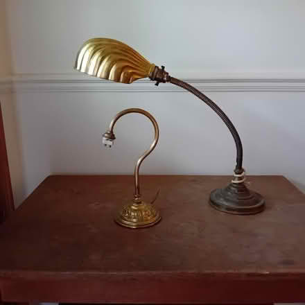 Photo of free Two vintage brass desk lamps - require complete new wiring (Moorfields) #1