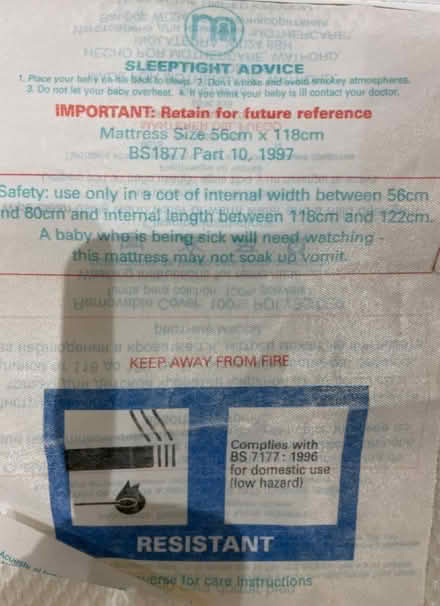 Photo of free Child's mattress size the photo (Widford CM1) #1