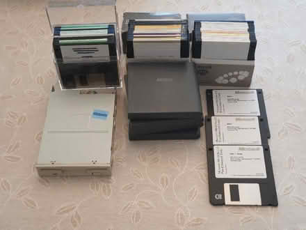 Photo of free 3.5inch floppies, cases, floppy drive. (Manor Park Estate SG6) #1