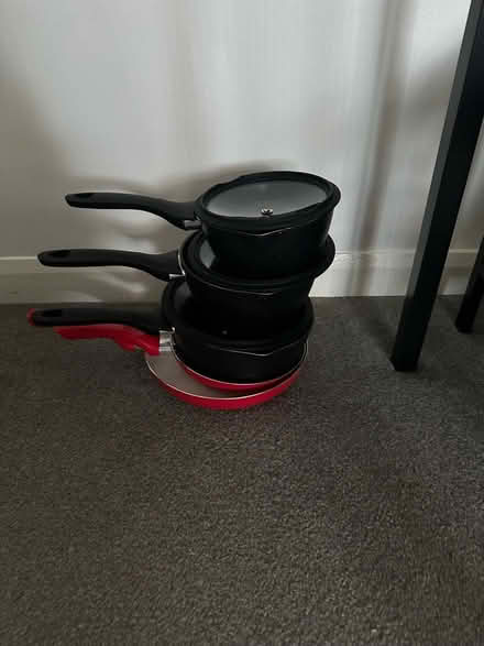 Photo of free 3 saucepans and 2 frying pans (Coxlodge NE3) #1