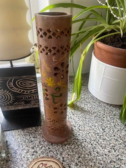Photo of free Big candle on stand, incense holder. 3 small Fake plants (Bannockburn FK7) #2