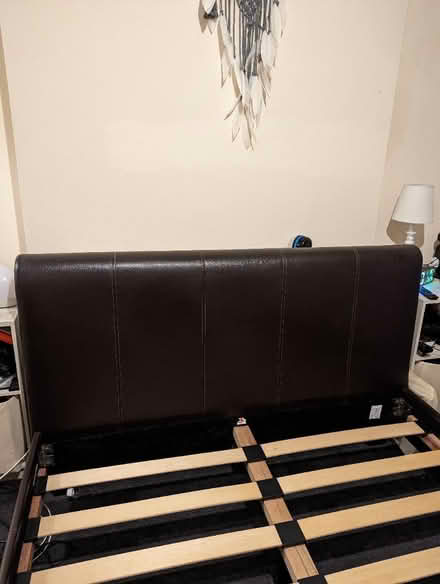 Photo of free Double Leather Bed-missing 4 slats (Intake S12) #2
