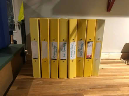Photo of free 8 matching yellow folders (High Heaton, NE7) #2