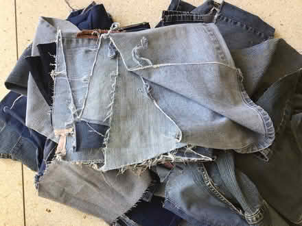 Photo of free Pile of jeans fabric remnants (Above downtown) #3
